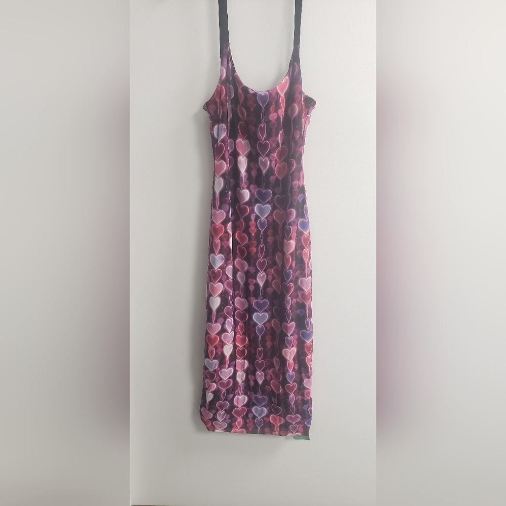 Blackmilk Plastic Hearts Sheer Bodycon Dress XS NWT